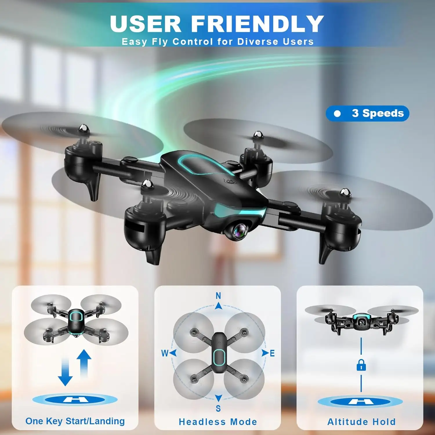REDRIE Drone with Camera - Foldable Mini Drone for Kids Adults with 1080P FPV Camera - 71d9k2y wql._ac_sl1500_